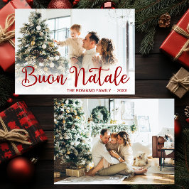 Script Buon Natale Photo Holiday Card Julkort