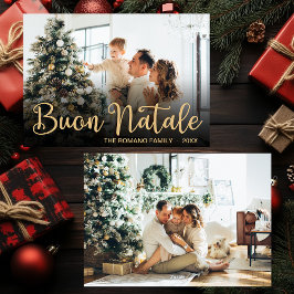 Script Buon Natale Photo Holiday Card Julkort