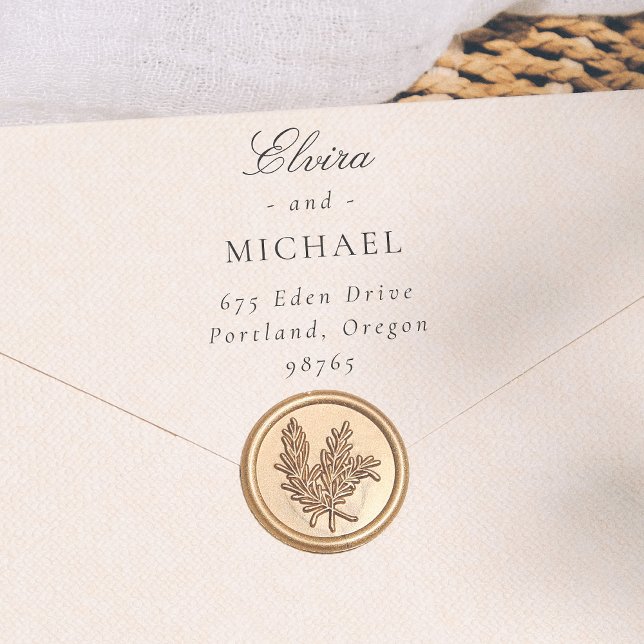 Script Calligraphy & Classic Serif Wedding Return  Stämpel (Skapare uppladdad)