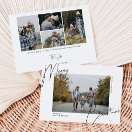 Script Calligraphy Porträtt-julfoto Julkort