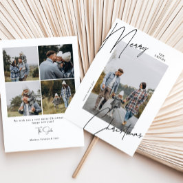 Script Calligraphy Porträtt-julfoto Julkort