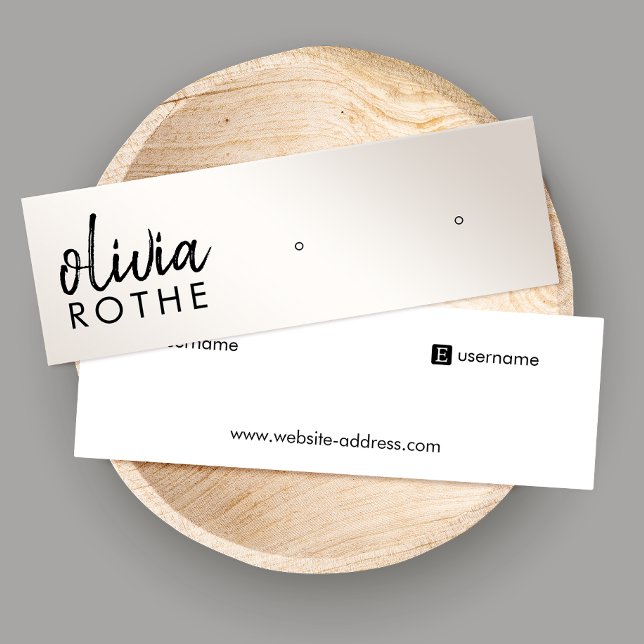 Script Champagne Guld Gradient Stud Earring Mini Visitkort (Skapare uppladdad)