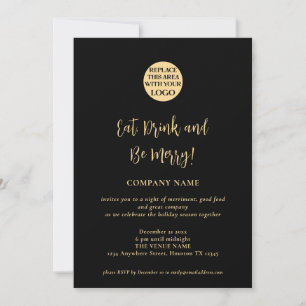 Script Company Logotyp jul Party Guld Black Inbjudningar