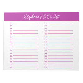 Script Dark Pink 8.5x11 Two Column Checklist Anteckningsblock