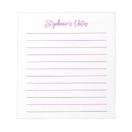  Script Elegant Dark Pink Lined Personalized Anteckningsblock