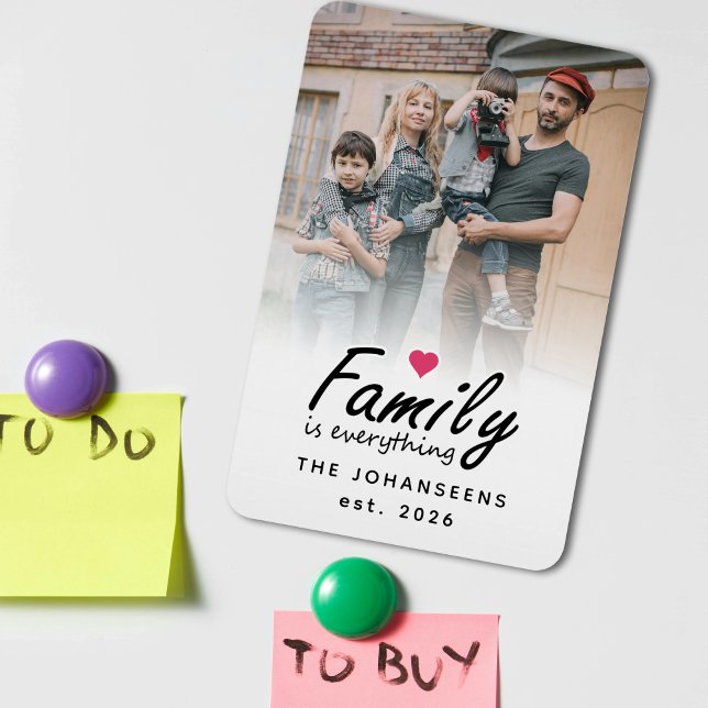 Script Family is Everything Modern Custom Photo Magnet (Skapare uppladdad)