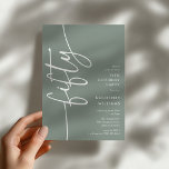Script Fifty' 50-årsfirande Inbjudningar<br><div class="desc">Fira din stora 50-årsdag med stil med vår 'Elegant Script 50-års inbjudan.' Denna inbjudan utstrålar sofistikering med sin eleganta script-typografi,  där ordet 'fifty' löper upp längs sidan. Dessutom låter vår lättanpassade mall dig lägga till dina egna evenemangsuppgifter utan besvär. Säg adjö till krångel och hej till en oförglömlig fest.</div>