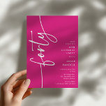 Script Forty' 40-årsfirande Inbjudningar<br><div class="desc">Fira din stora 40-årsdag med stil med vår 'Elegant Script 40-årsdag inbjudan.' Denna inbjudan utstrålar sofistikering med sin eleganta script-typografi,  där ordet 'fyrtio' löper upp på sidan. Dessutom låter vår lättanpassade mall dig lägga till dina egna evenemangsuppgifter utan ansträngning. Säg adjö till krångel och hej till en oförglömlig fest.</div>
