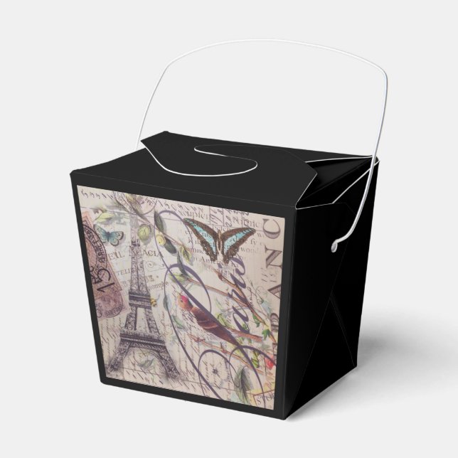 Script Fransk land-fjäril Paris Eiffel Torn Presentaskar (Framsidan Sidan)