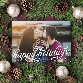 Script Glad Jul Hand Lettering Foto Kort