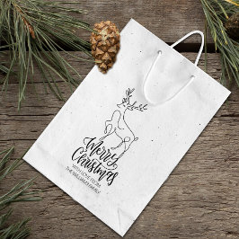 Script God jul, Modern Line Art Hjort Large Stämpel