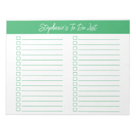 Script Green 8.5x11 Two Column Checklist Anteckningsblock