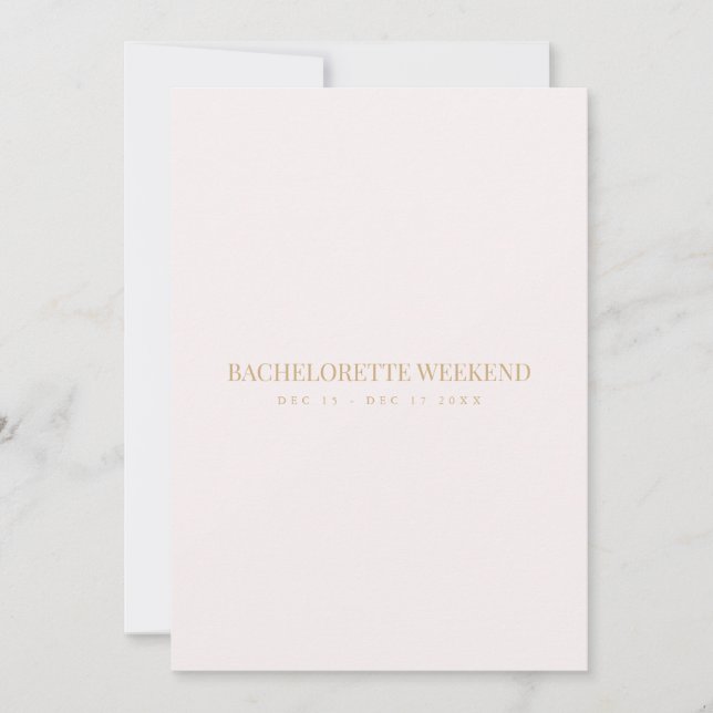 Script Guld & Rosé Bachelorette Helg Kort (Framsida)