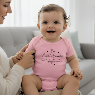 Script heart Custom Auntie's Bestie Baby Tröja