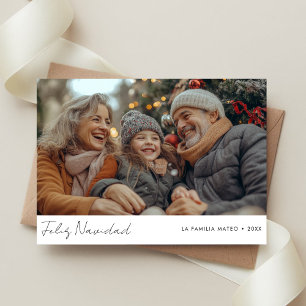 Script Hispanic jul Feliz Navidad Photo Julkort