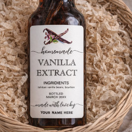 Script Homemade Madagascar Vanilla Extract Label Adressetikett