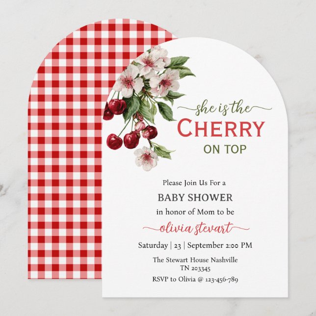 Script hon är krönet på verket Baby Shower Inbjudningar (Fram/baksida)