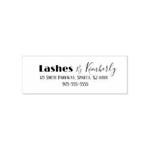 Script Lash Studio Namn Returadress Telefon Självfärgande Stämpel