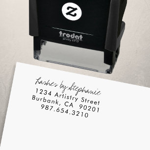 Script Lashes Studio Namn Returadress Telefon Självfärgande Stämpel