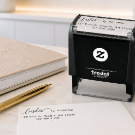 Script Lashes Studio Namn Returadress Telefon Självfärgande Stämpel