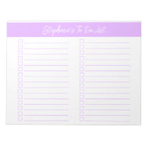 Script Ljus Lavendel 8,5x11 Tvåkolumners Checklist