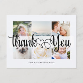 Script med hjärta tack 6 bilder Universal Vykort