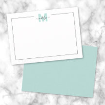 Script Minimalist Tealblå Namnmonogram