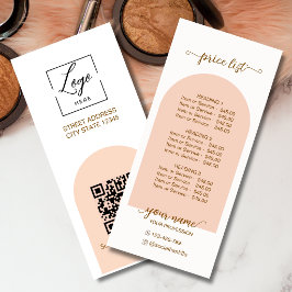 Script Modern ark pink qr-kod logotyp prislista Reklamkort