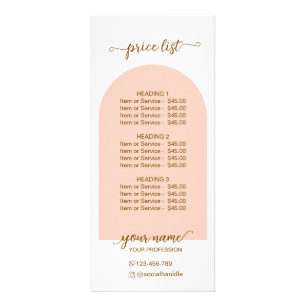 Script Modern ark pink qr-kod logotyp prislista Reklamkort
