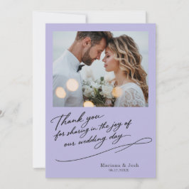 Script Modern Wedding 2 Photos Thank You Card Tack Kort