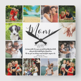 Script Mom Citat Modern Script 12 Foto Collage Fyrkantig Klocka