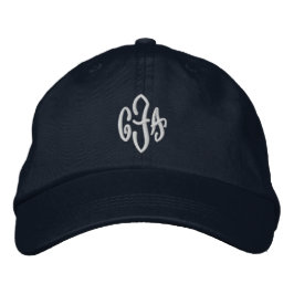 Script Monogram Tre Initialer Monogram Broderad Keps