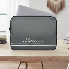 Script Name Minimalist Charcoal Gray Laptop Fodral