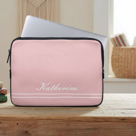 Script Name Minimalist Pink Laptop Fodral