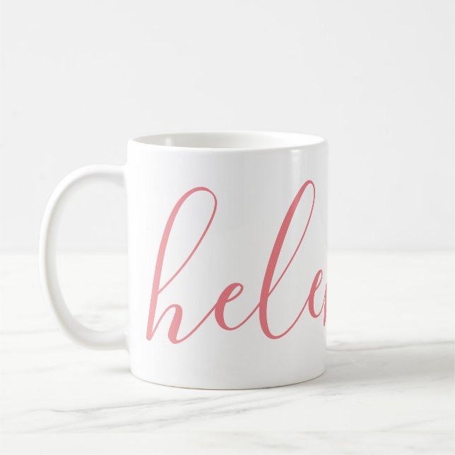 Script Namn Personlig Gift Anpassningsbar Rosa Mug Kaffemugg (Vänster)