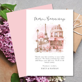 Script Paris Cafe Merci Tack Baby Shower