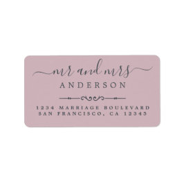 Script Pastel Lila Bröllop Returadress Adressetikett