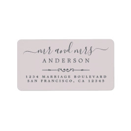 Script Pastel Lila Bröllop Returadress Adressetikett