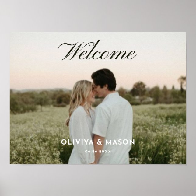 Script Photo Wedding Welcome Sign Poster (Framsidan)