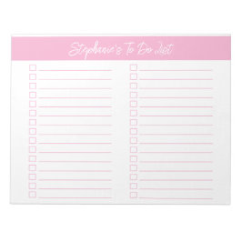 Script Pink 8.5x11 Two Column Checklist Anteckningsblock
