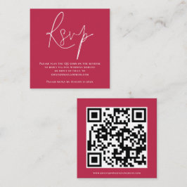Script QR-kod Bröllop Magenta RSVP Tilläggskort