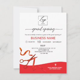 Script Red Ribbon Cutting Grand Opening Invitation Inbjudningar