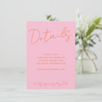 Script Rosa Orange Bröllopswebbplats Detaljer QR 