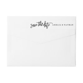 Script Save The Date Bröllopsetikett Wrap Around Etikettband