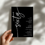 Script Sixty' 60th Birthday Inbjudningar<br><div class="desc">Celebrate your milestone 60th birthday in style with our 'Elegant Script 60th Birthday Invitation.' This invitation exudes sophistication with its elegant script typography, showcasing the word 'sixty' running up the side. Plus, our easy-to-customize template allows you to add your own event details effortlessly. Say goodbye to fuss and hello to...</div>