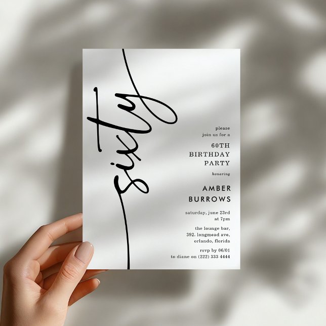 Script Sixty' 60th Birthday Inbjudningar (Skapare uppladdad)