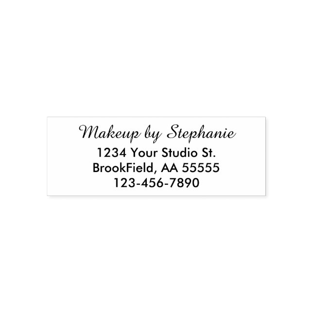 Script Sminkstudio Namn Returadress Telefon Självfärgande Stämpel (Design)