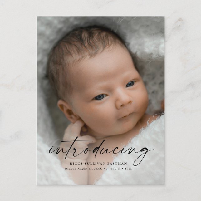 Script som presenterar babyfoto tack vykort (Framsida)