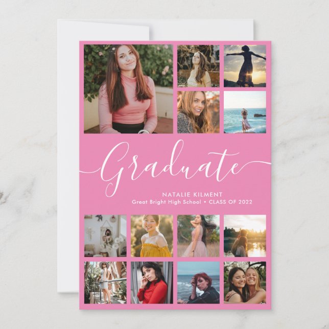 Script Student 13 Photo Collage Rosa Studenten Meddelande (Framsida)