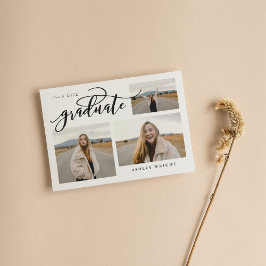 Script Studenten Simple 3 Photo Collage Party Inbjudningar